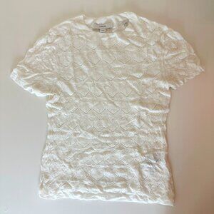 VINCE Lace Knit Crewneck Top